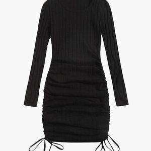 Elegant Black Ribbed Dress